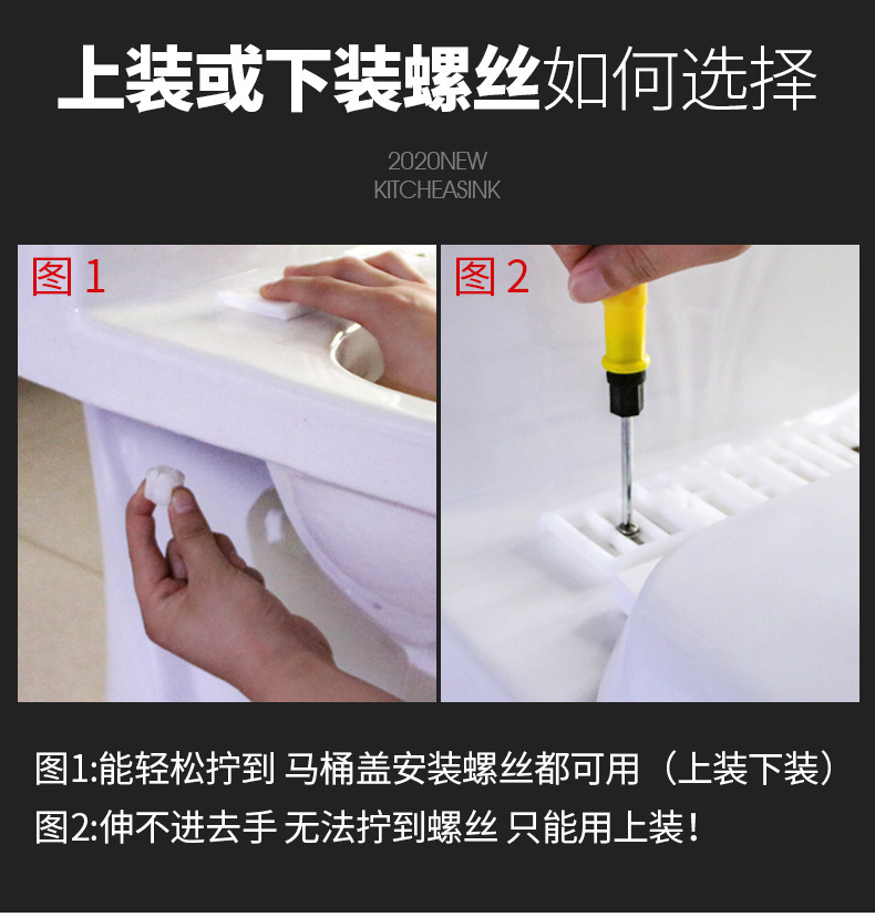 马桶盖家用通用快装加厚缓降坐便盖老式马桶圈坐便器盖板配件详情图22