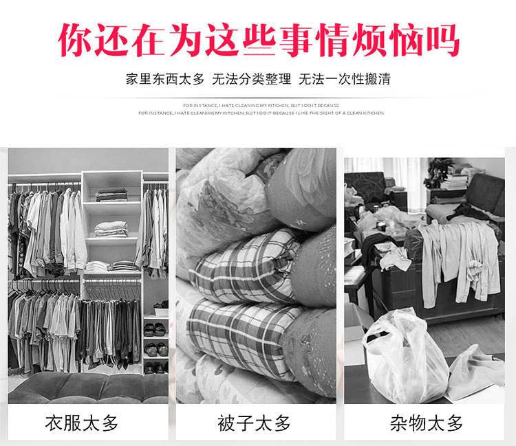 批发加厚无纺布搬家袋棉 被衣物整理收纳袋 覆膜印花手提行李袋详情图4