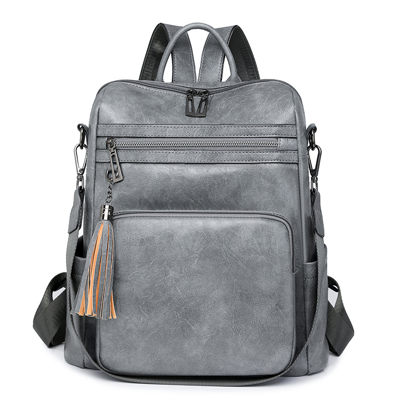 冬季新款欧美复古时尚女士双肩包大容量双肩包女士背包批发详情图4