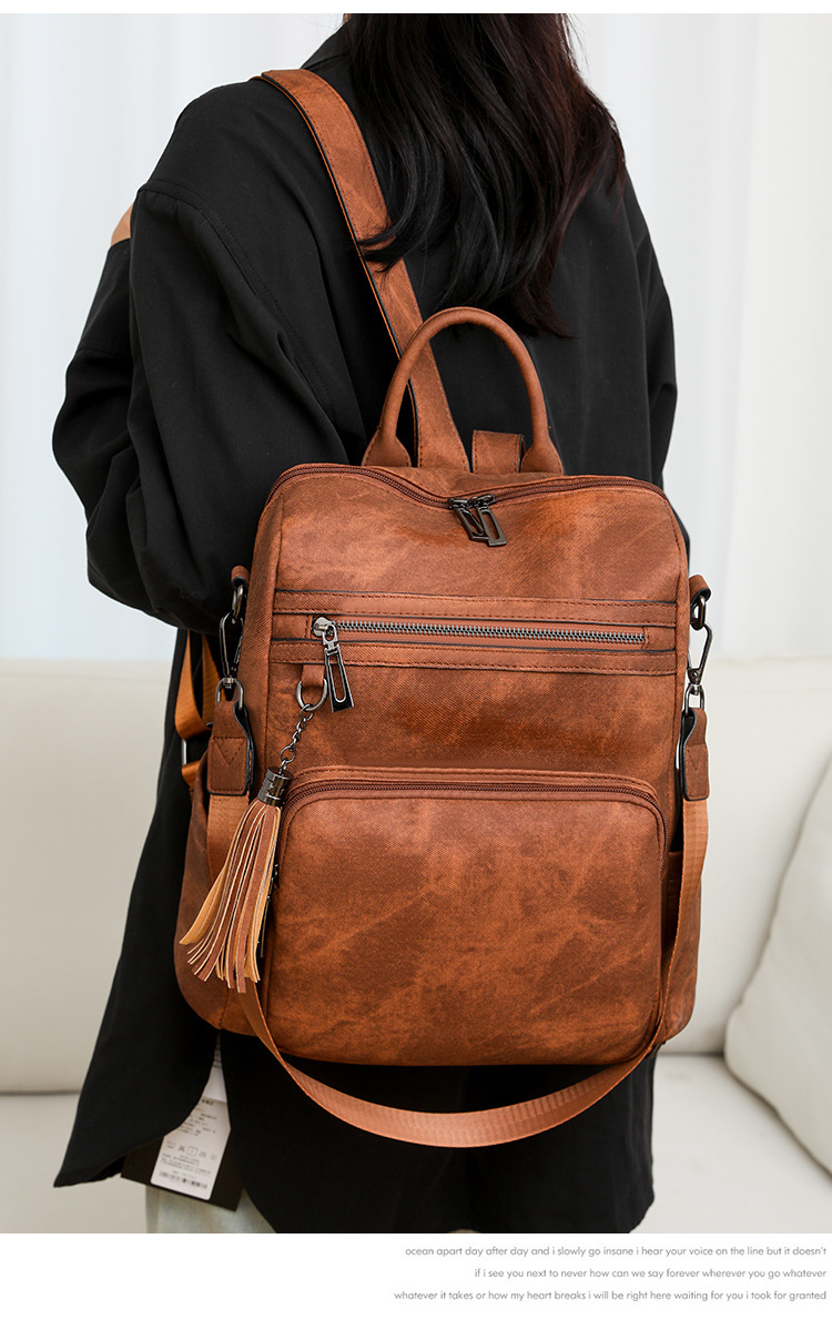 冬季新款欧美复古时尚女士双肩包大容量双肩包女士背包批发详情图22