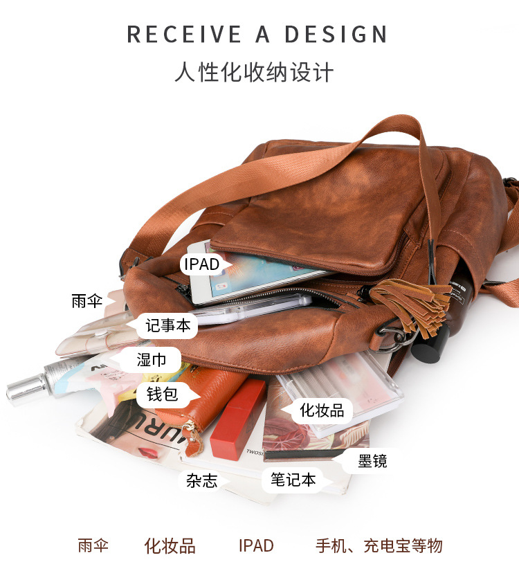 冬季新款欧美复古时尚女士双肩包大容量双肩包女士背包批发详情图38