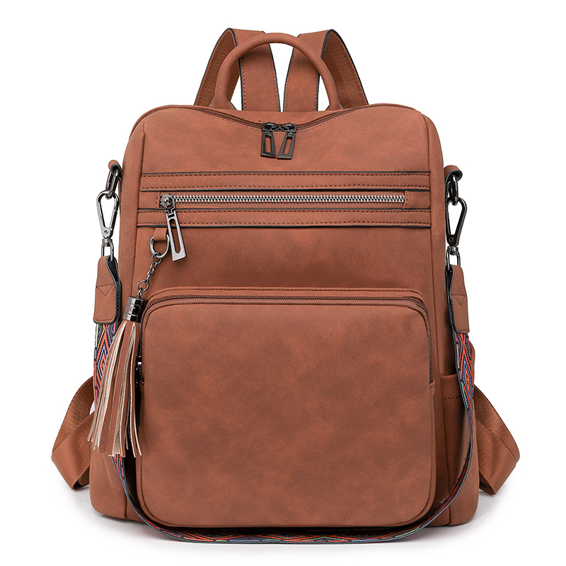 冬季新款欧美复古时尚女士双肩包大容量双肩包女士背包批发详情图6