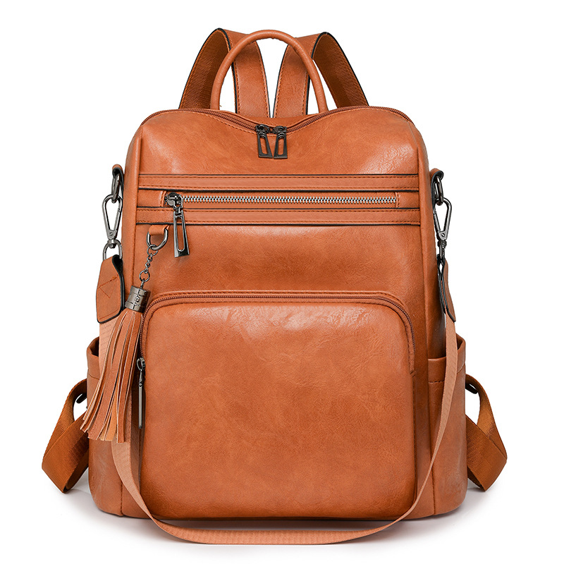 冬季新款欧美复古时尚女士双肩包大容量双肩包女士背包批发详情图7