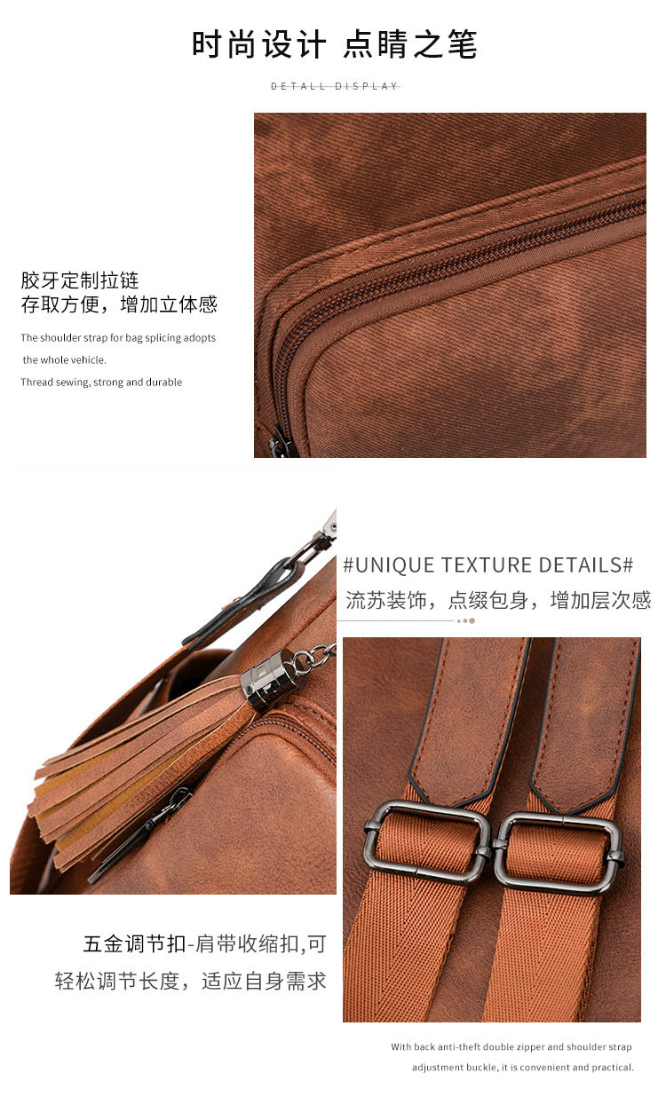 冬季新款欧美复古时尚女士双肩包大容量双肩包女士背包批发详情图33