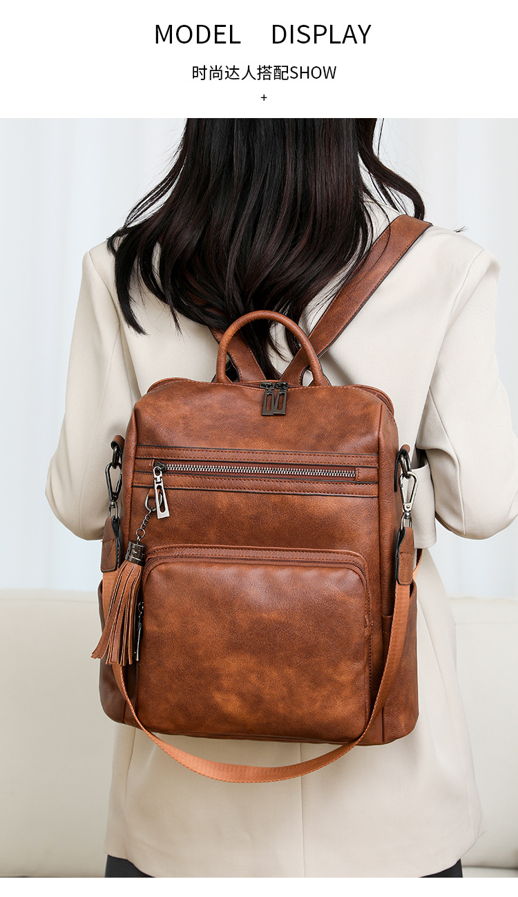 冬季新款欧美复古时尚女士双肩包大容量双肩包女士背包批发详情图20