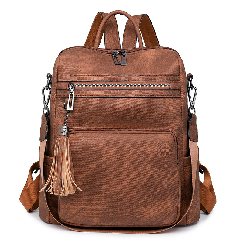 冬季新款欧美复古时尚女士双肩包大容量双肩包女士背包批发详情图8