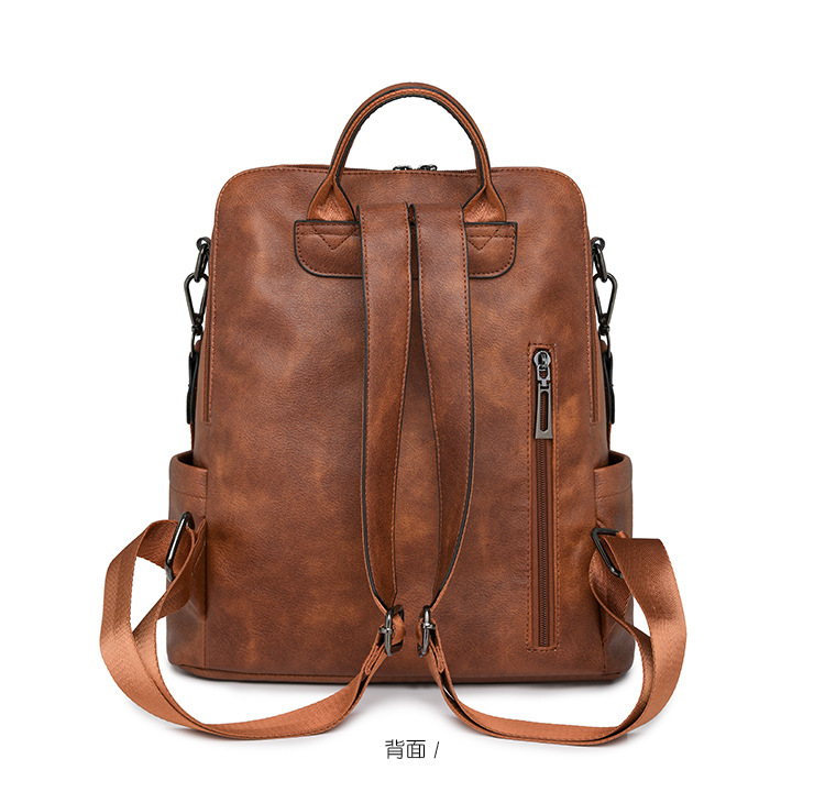 冬季新款欧美复古时尚女士双肩包大容量双肩包女士背包批发详情图13