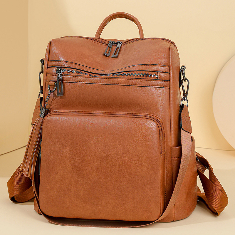 冬季新款欧美复古时尚女士双肩包大容量双肩包女士背包批发详情图17