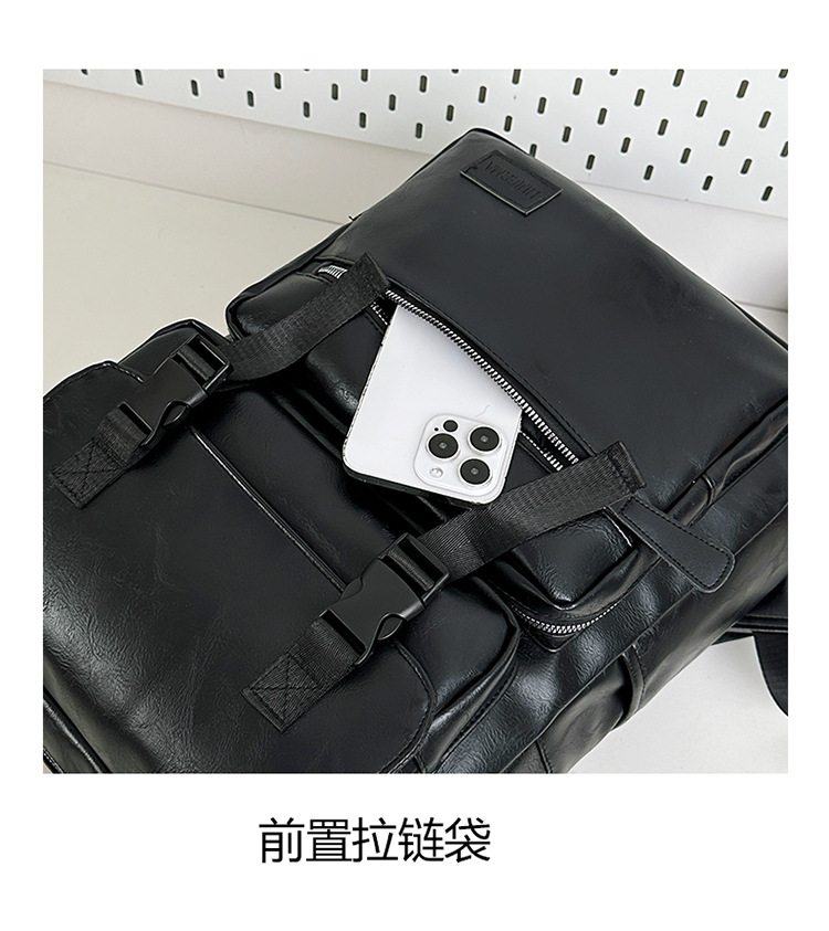 多用途多口袋大容量旅行复古双肩包韩版新款商务电脑背包轻便书包详情图35