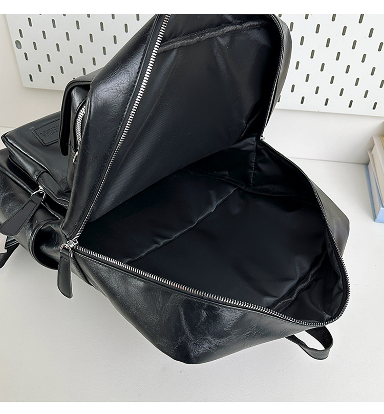 多用途多口袋大容量旅行复古双肩包韩版新款商务电脑背包轻便书包详情图36