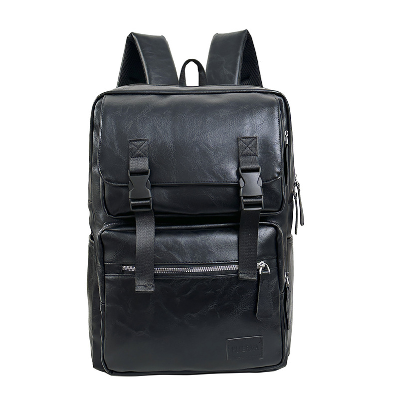 多用途多口袋大容量旅行复古双肩包韩版新款商务电脑背包轻便书包详情图1