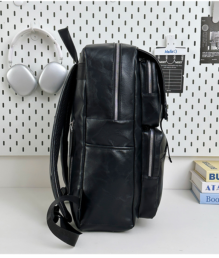 多用途多口袋大容量旅行复古双肩包韩版新款商务电脑背包轻便书包详情图27