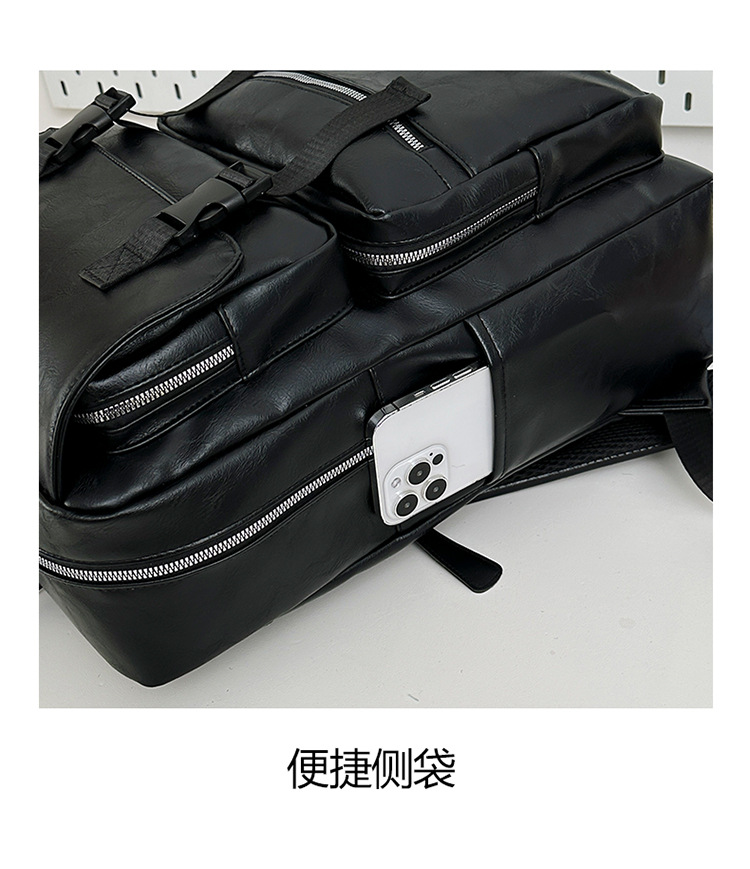 多用途多口袋大容量旅行复古双肩包韩版新款商务电脑背包轻便书包详情图32