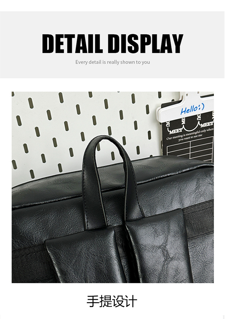 多用途多口袋大容量旅行复古双肩包韩版新款商务电脑背包轻便书包详情图30