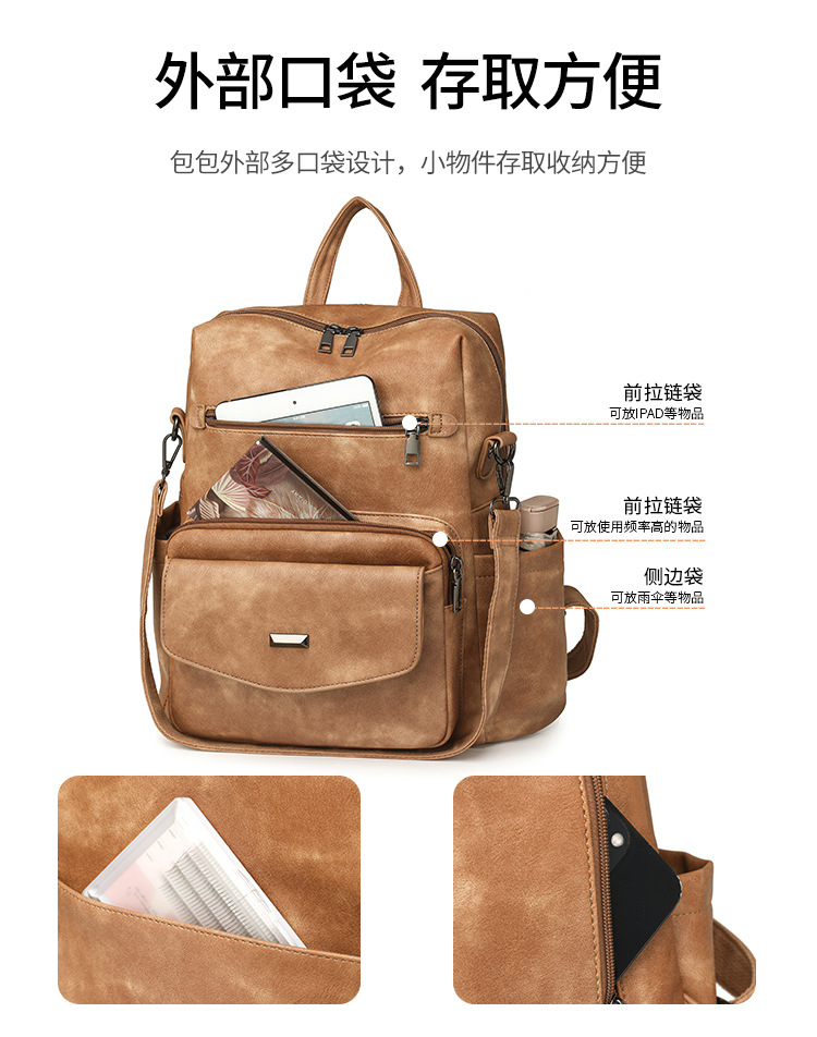 新款包包跨境女士双肩包大容量套包 复古子母包女包套装批详情图26