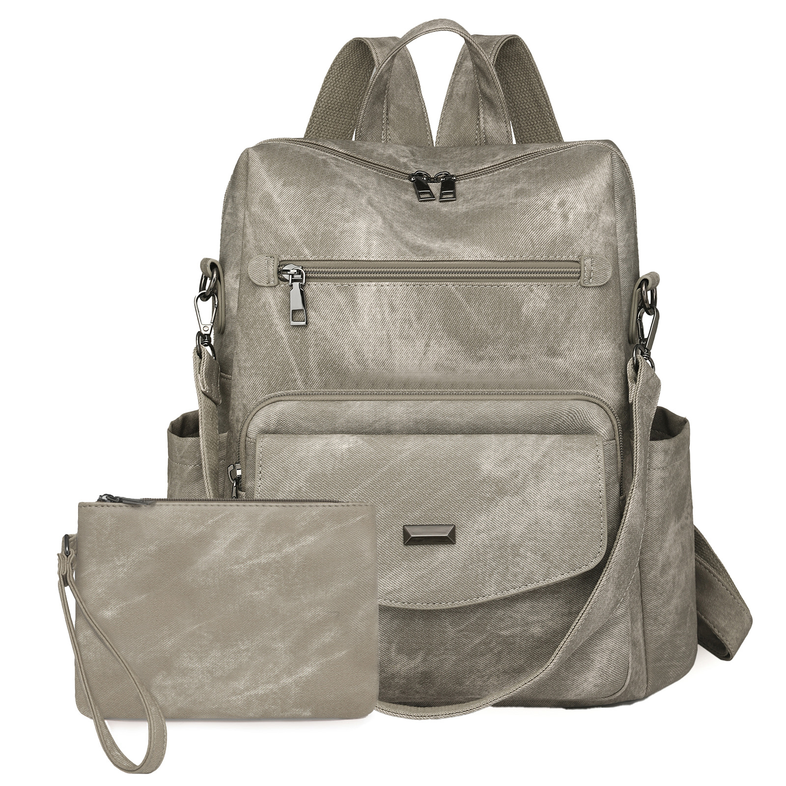 新款包包跨境女士双肩包大容量套包 复古子母包女包套装批详情图2