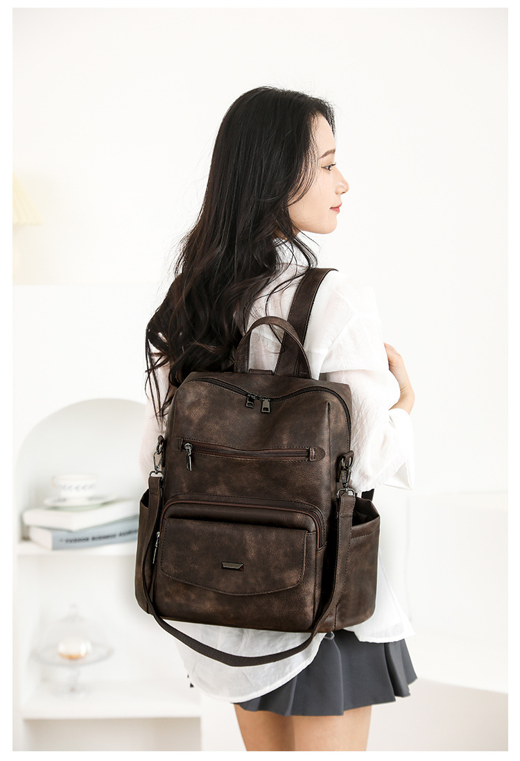 新款包包跨境女士双肩包大容量套包 复古子母包女包套装批详情图16