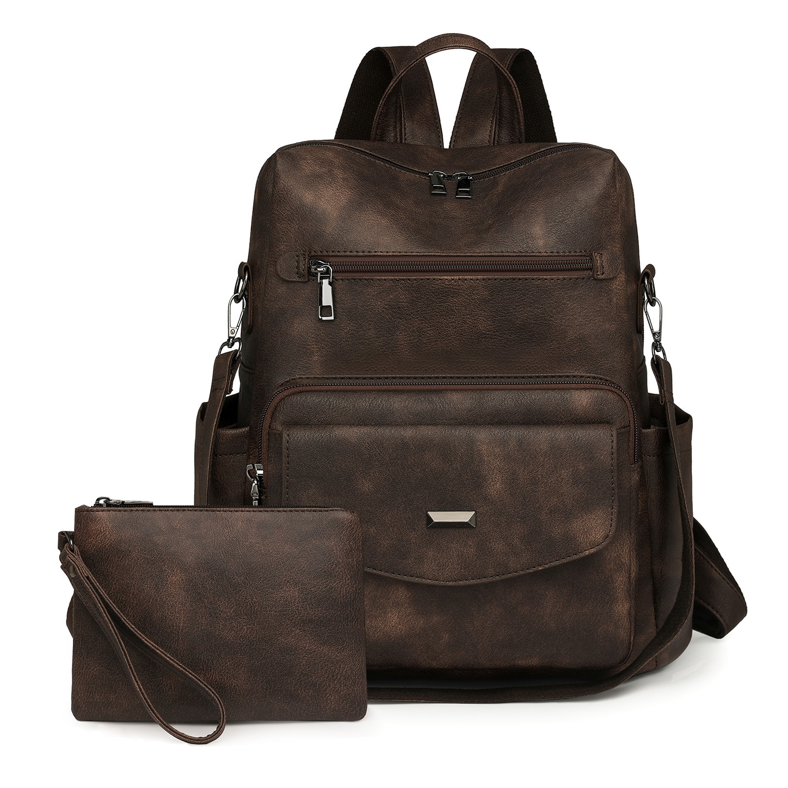 新款包包跨境女士双肩包大容量套包 复古子母包女包套装批详情图6