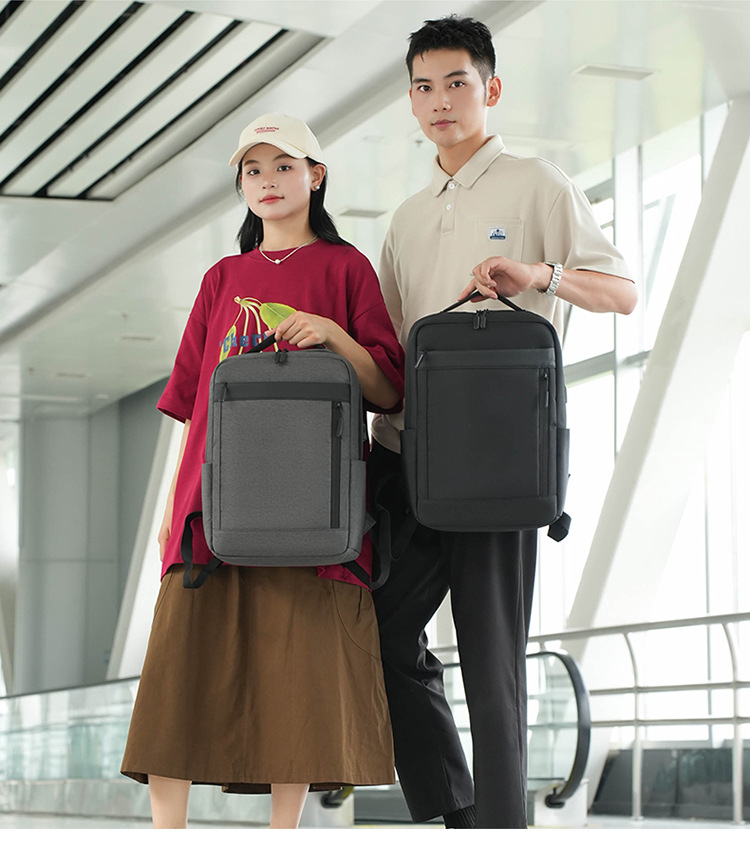 多隔层户外复古帆布包双肩包男士旅行书包大容量电脑背包现货代发详情图31