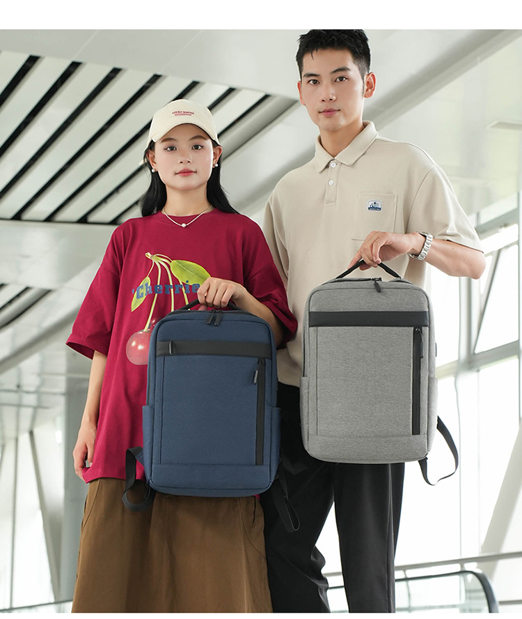 多隔层户外复古帆布包双肩包男士旅行书包大容量电脑背包现货代发详情图29