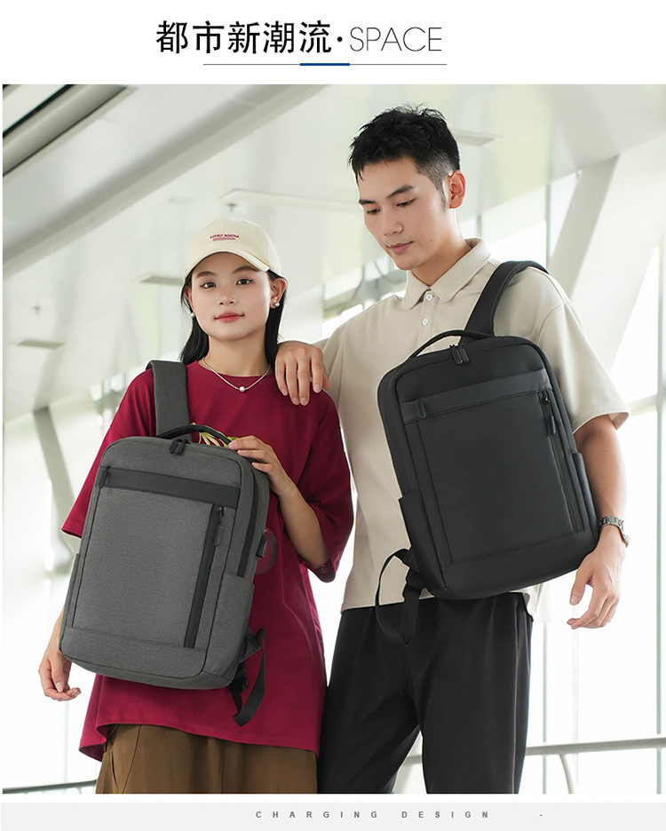 多隔层户外复古帆布包双肩包男士旅行书包大容量电脑背包现货代发详情图3