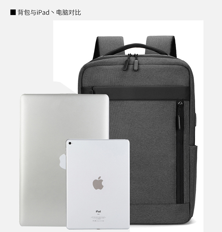 多隔层户外复古帆布包双肩包男士旅行书包大容量电脑背包现货代发详情图13