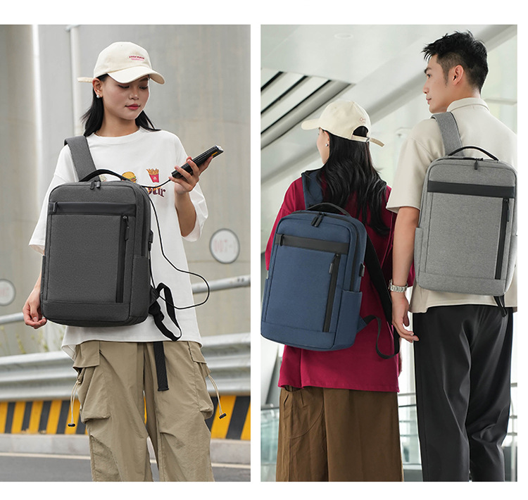 多隔层户外复古帆布包双肩包男士旅行书包大容量电脑背包现货代发详情图27