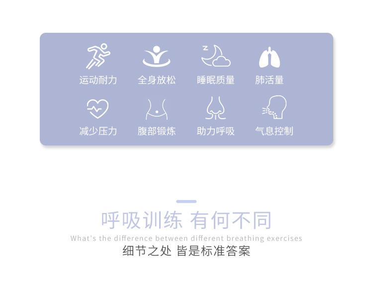 呼吸训练器哑铃便携腹式锻炼肺活量呼吸哑铃腹肌马甲线瑜伽脸部 游泳呼吸训练器配件套装详情图5