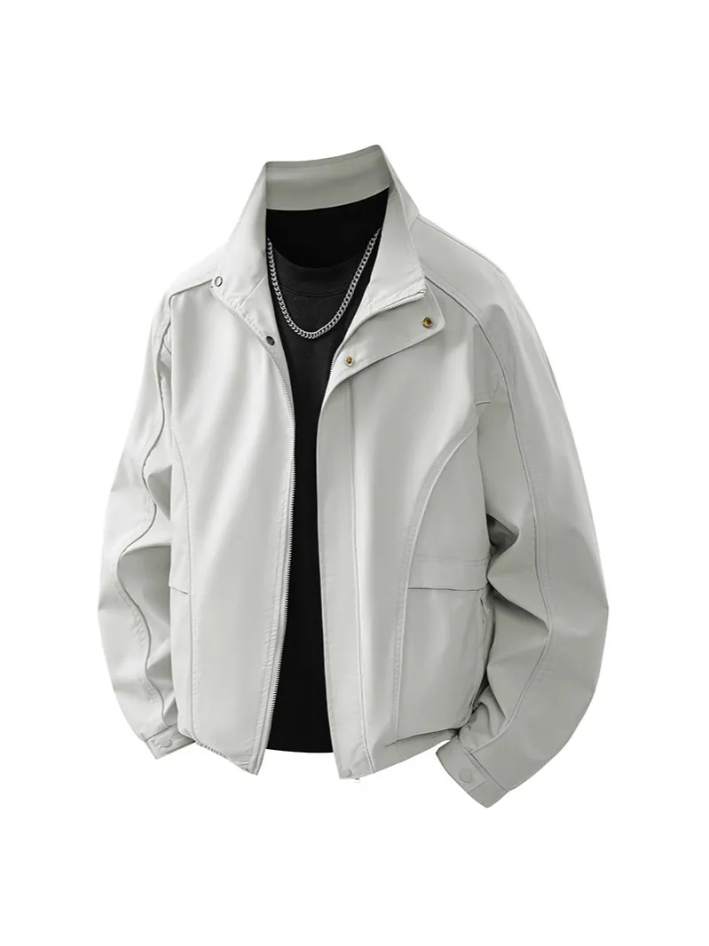 秋季潮牌美式工装夹克男士日系翻领外套大码8XL胖子宽松休闲跨境 男式夹克主图 1