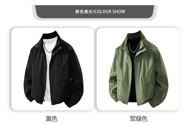 秋季潮牌美式工装夹克男士日系翻领外套大码8XL胖子宽松休闲跨境 男式夹克详情图7