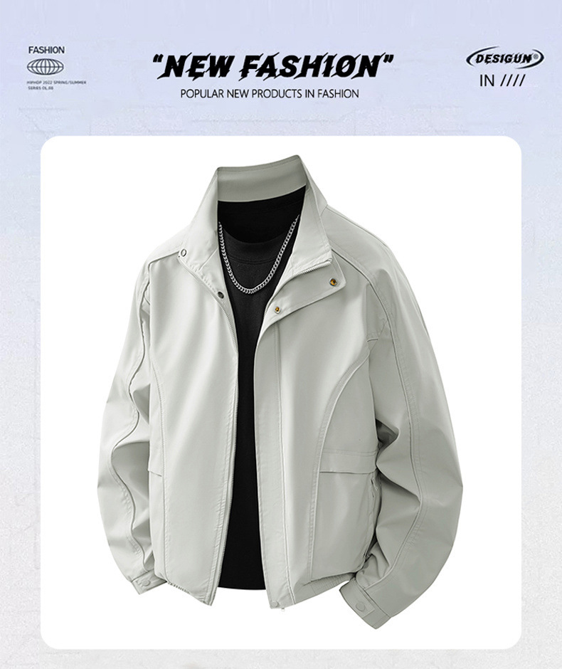 秋季潮牌美式工装夹克男士日系翻领外套大码8XL胖子宽松休闲跨境 男式夹克详情图2