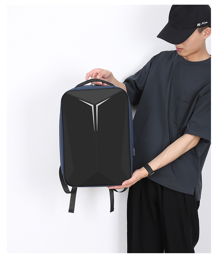 跨境商务硬壳双肩包男款高级感休闲防水反光电脑背包男士书包爆款详情图20