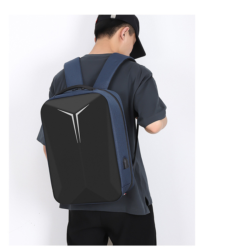 跨境商务硬壳双肩包男款高级感休闲防水反光电脑背包男士书包爆款详情图18