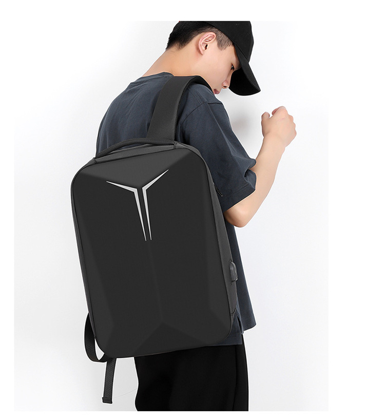 跨境商务硬壳双肩包男款高级感休闲防水反光电脑背包男士书包爆款详情图14