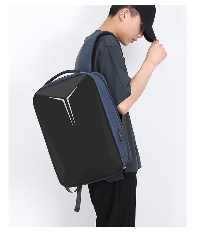 跨境商务硬壳双肩包男款高级感休闲防水反光电脑背包男士书包爆款详情图19