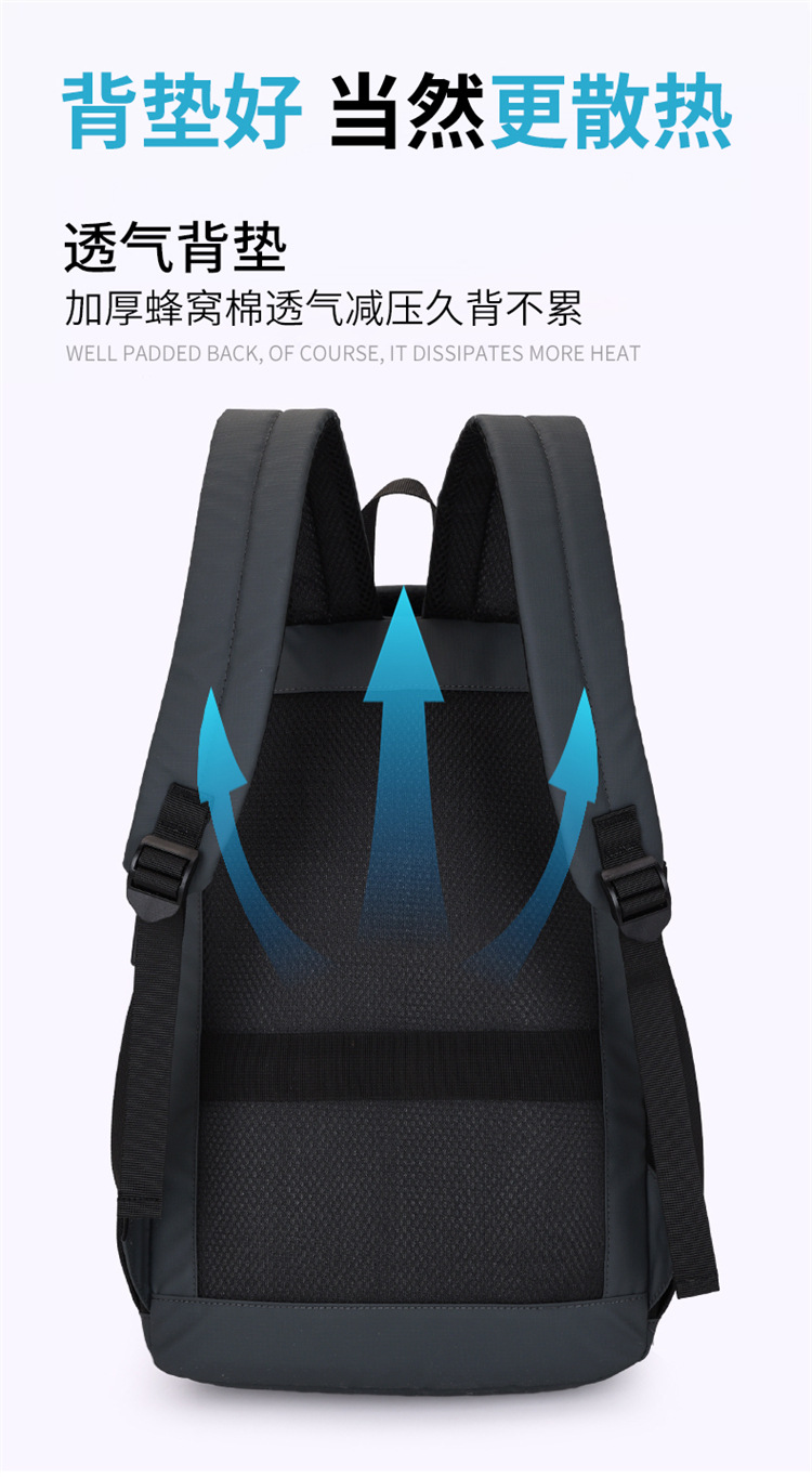 跨境双肩包男士大容量商务出差短途旅行李包可扩容多功能电脑背包详情图5