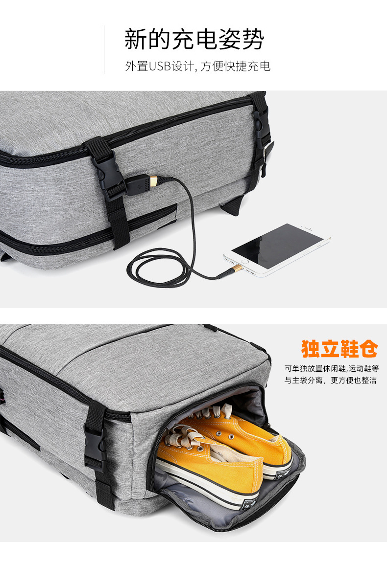 新款男士商务简约旅行电脑背包多颜色大容量时尚外出背包详情图8