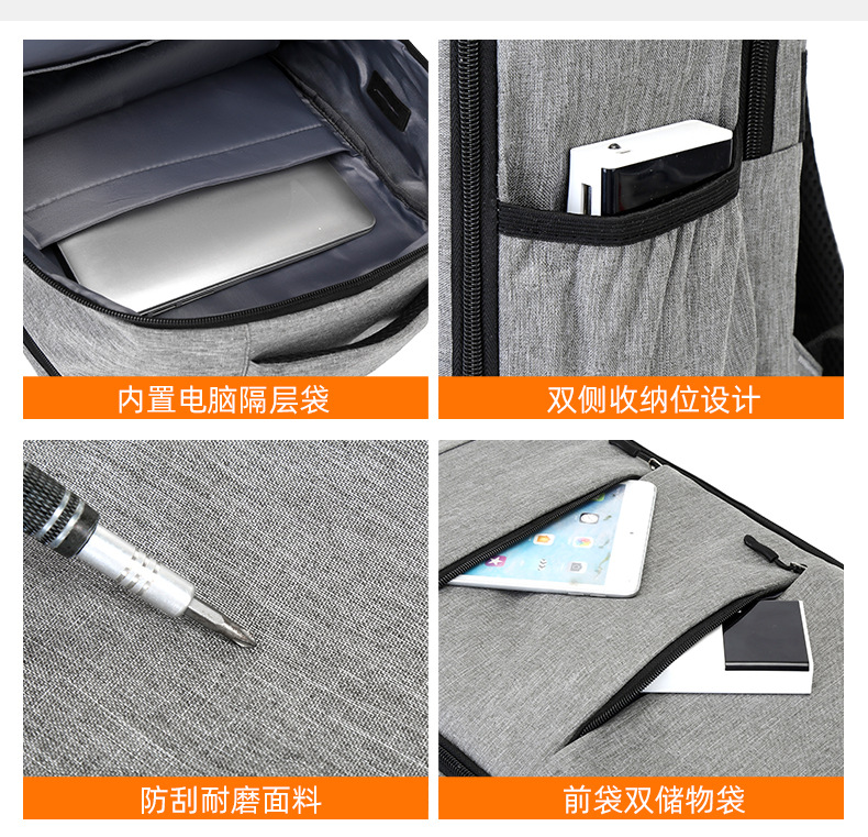 新款男士商务简约旅行电脑背包多颜色大容量时尚外出背包详情图7