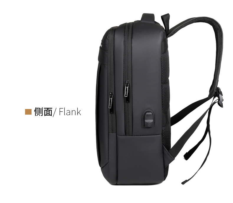 跨境新款大容量简约日常电脑背包外出商务旅行背包带USB详情图15