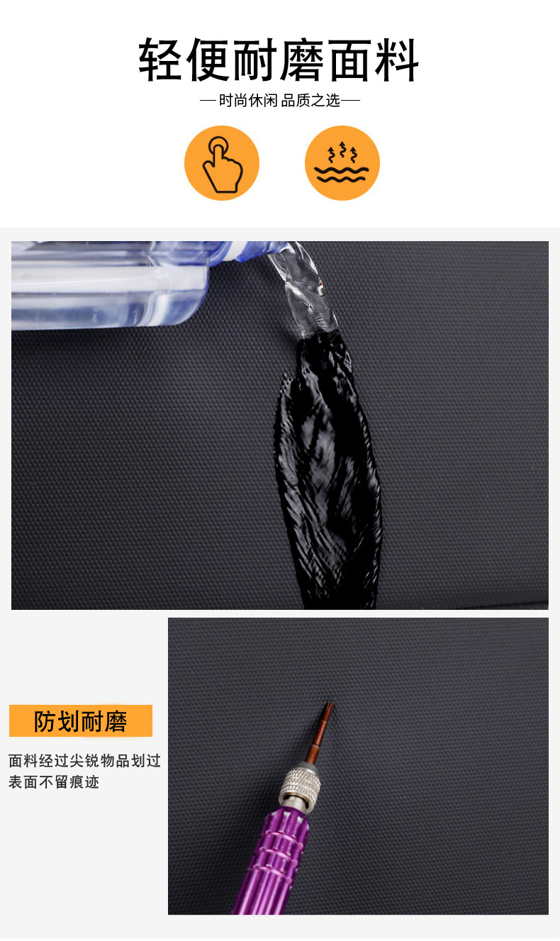 跨境新款大容量简约日常电脑背包外出商务旅行背包带USB详情图6