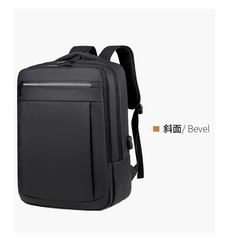 跨境新款大容量简约日常电脑背包外出商务旅行背包带USB详情图14