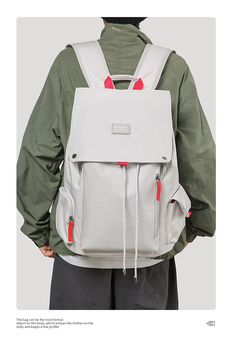 学生书包男女工装风休闲通勤百搭背包大容量笔记本户外旅行电脑包详情图10
