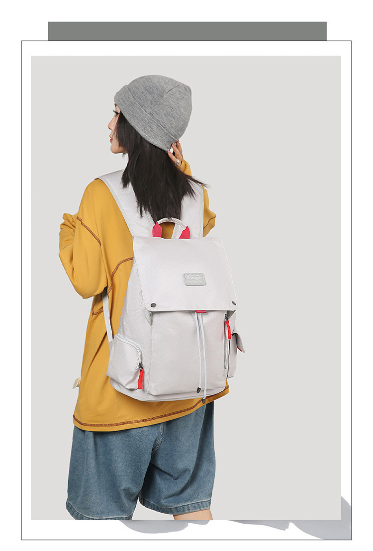 学生书包男女工装风休闲通勤百搭背包大容量笔记本户外旅行电脑包详情图5