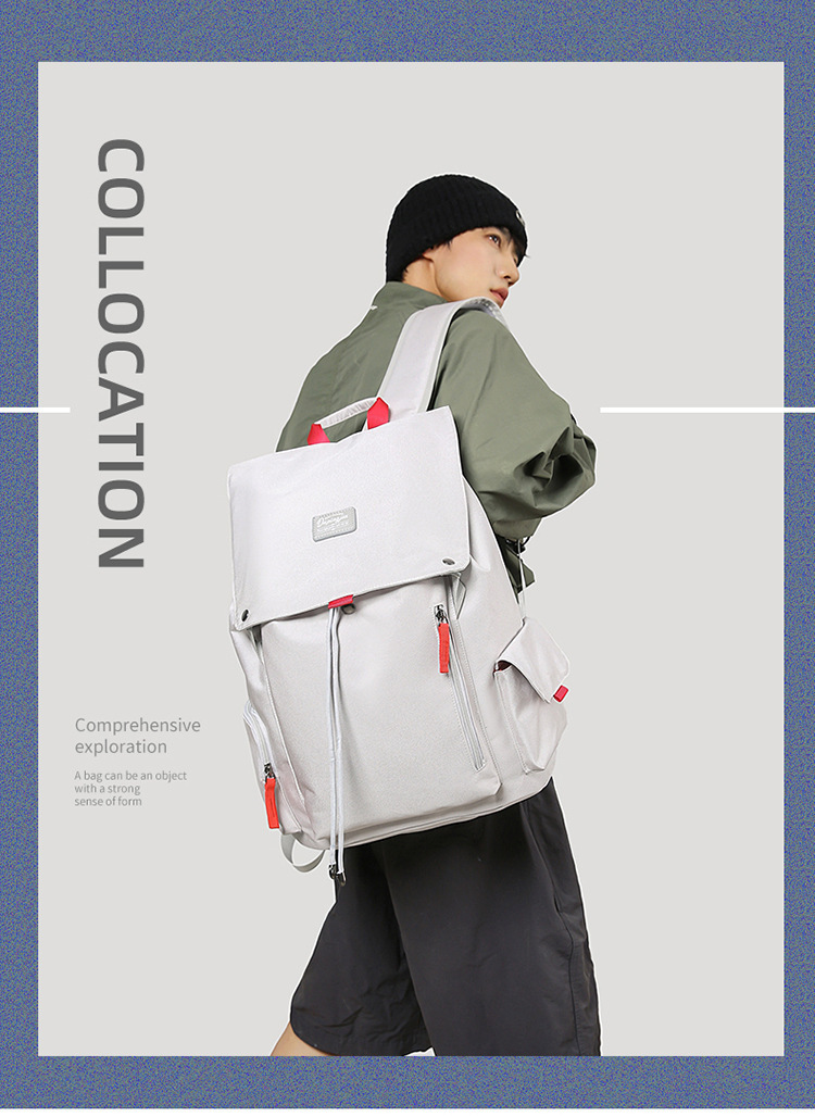 学生书包男女工装风休闲通勤百搭背包大容量笔记本户外旅行电脑包详情图1