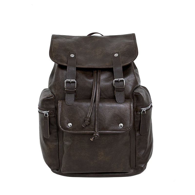 新款潮流时尚双肩包PU通勤旅行背包男女同款休闲手提包学生书包详情图1