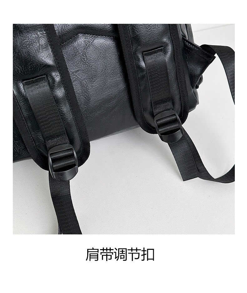 新款潮流时尚双肩包PU通勤旅行背包男女同款休闲手提包学生书包详情图39