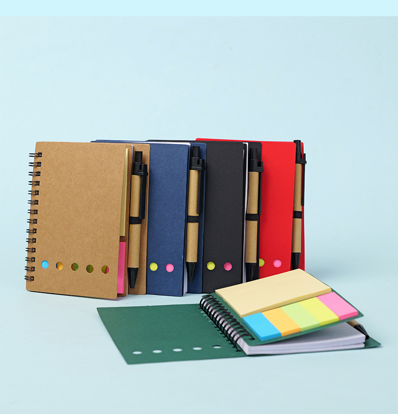 牛皮纸线圈本N次贴笔记本定做 自粘可撕备忘记事便利贴便签纸定制详情图15