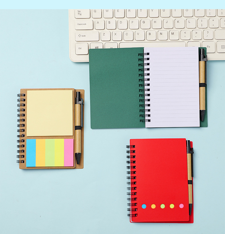 牛皮纸线圈本N次贴笔记本定做 自粘可撕备忘记事便利贴便签纸定制详情图13