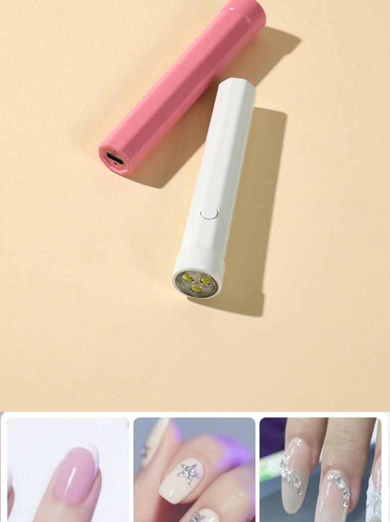 美甲一字灯小型便携手持美甲灯光疗机蓄电款固化LED迷你烤灯速干详情图4