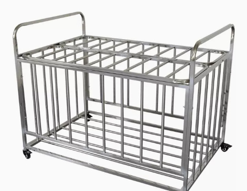 不锈钢球车幼儿园篮球收纳筐足球收纳框装篮球筐篮球推车移动折叠详情图4